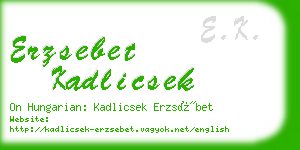 erzsebet kadlicsek business card